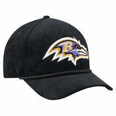 Baltimore Ravens New Era Cord Corduroy 9FORTY A-Frame Adjustable Hat Black - NFL