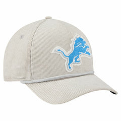 Detroit Lions New Era Cord Corduroy 9FORTY A-Frame Adjustable Hat Silver - NFL