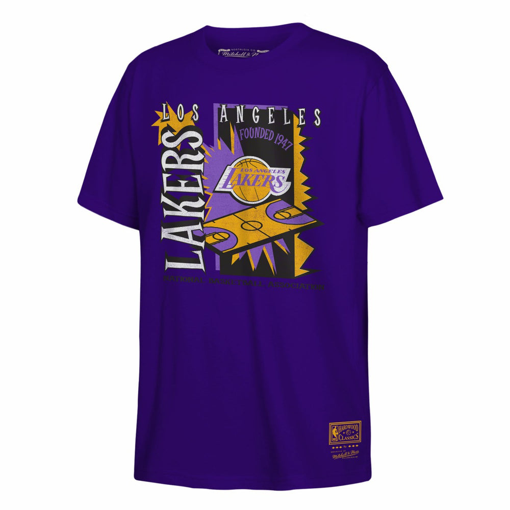 Mitchell & Ness - Los Angeles Lakers Youth Retro '90s Poster T-Shirt - Purple