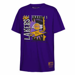 Mitchell & Ness - Los Angeles Lakers Youth Retro '90s Poster T-Shirt - Purple