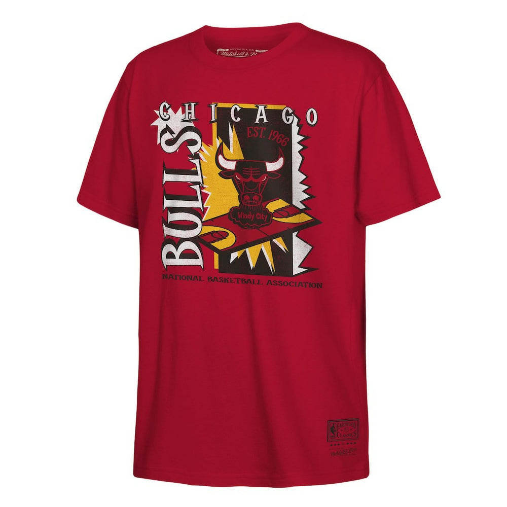 Mitchell & Ness - Chicago Bulls Youth Retro '90s Poster T-Shirt - Red
