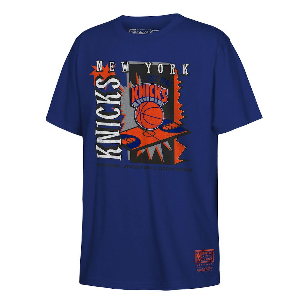 Mitchell & Ness - New York Knicks Youth Retro '90s Poster T-Shirt - Blue