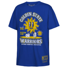 Mitchell & Ness - Golden State Warriors Youth Retro Mascot Script T-Shirt - Royal
