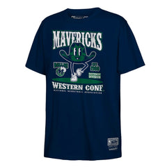 Mitchell & Ness - Dallas Mavericks Youth Retro Mascot Script T-Shirt - Navy