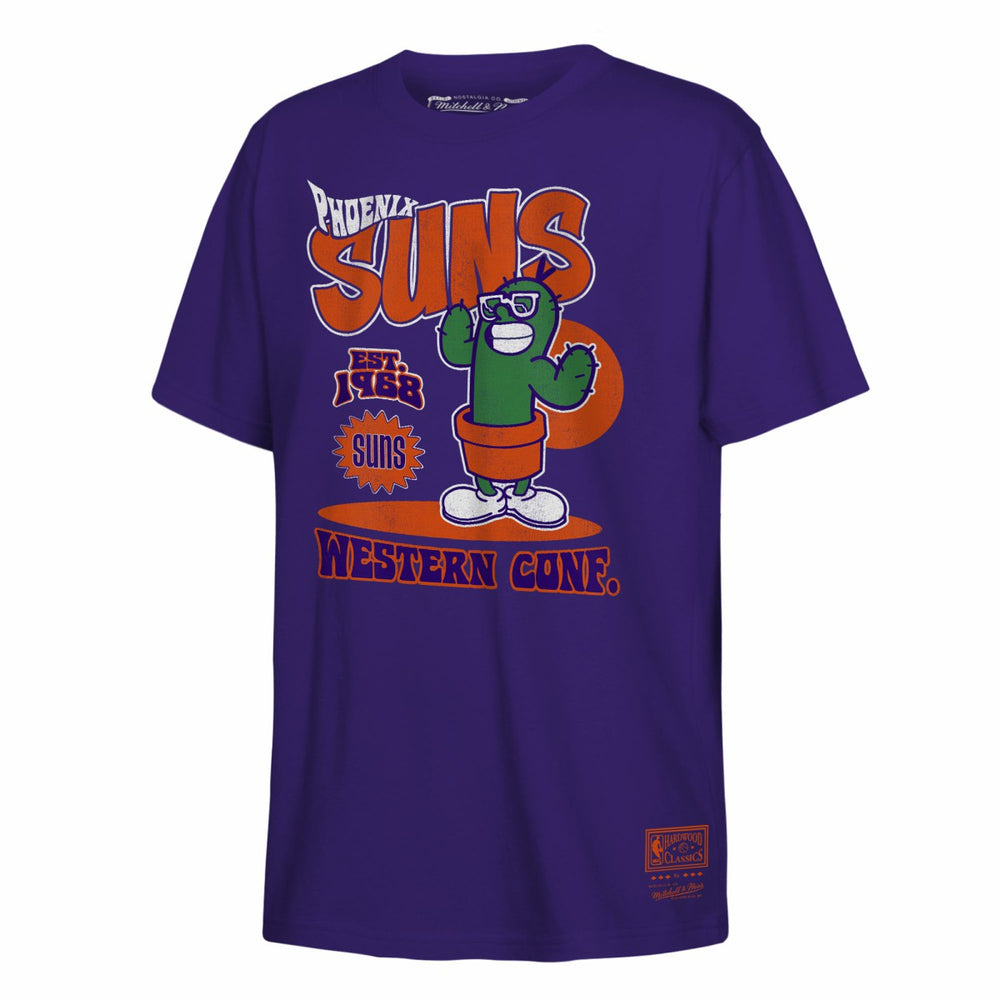 Mitchell & Ness - Phoenix Suns Youth Retro Mascot Script T-Shirt - Purple