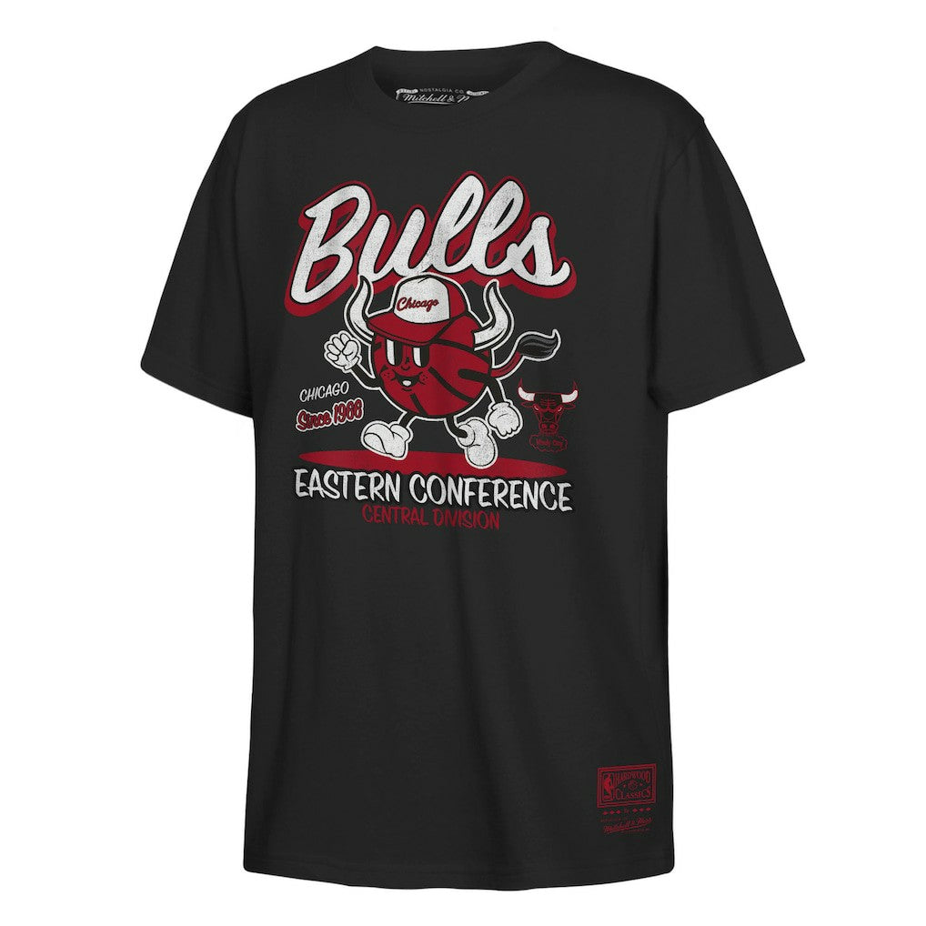 Mitchell & Ness - Chicago Bulls Youth Retro Mascot Script T-Shirt - Black