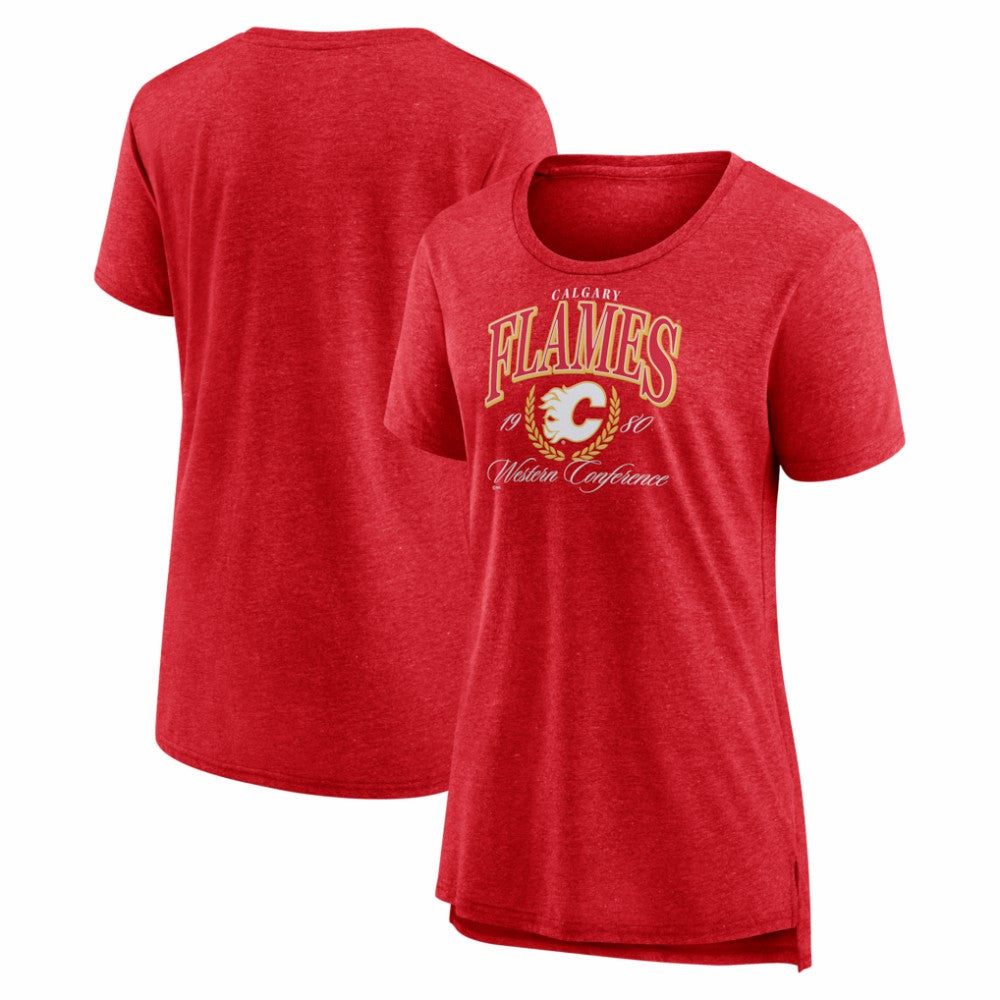 Calgary Flames - Women's Reign Supreme Tri-Blend T-Shirt Red