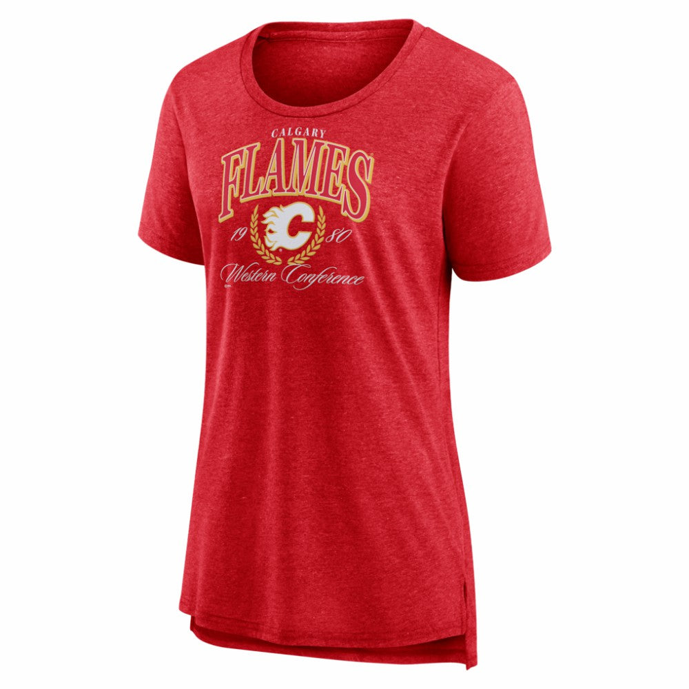 Calgary Flames - Women's Reign Supreme Tri-Blend T-Shirt Red