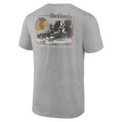 Chicago Blackhawks Glory Skates T-Shirt Heather Gray