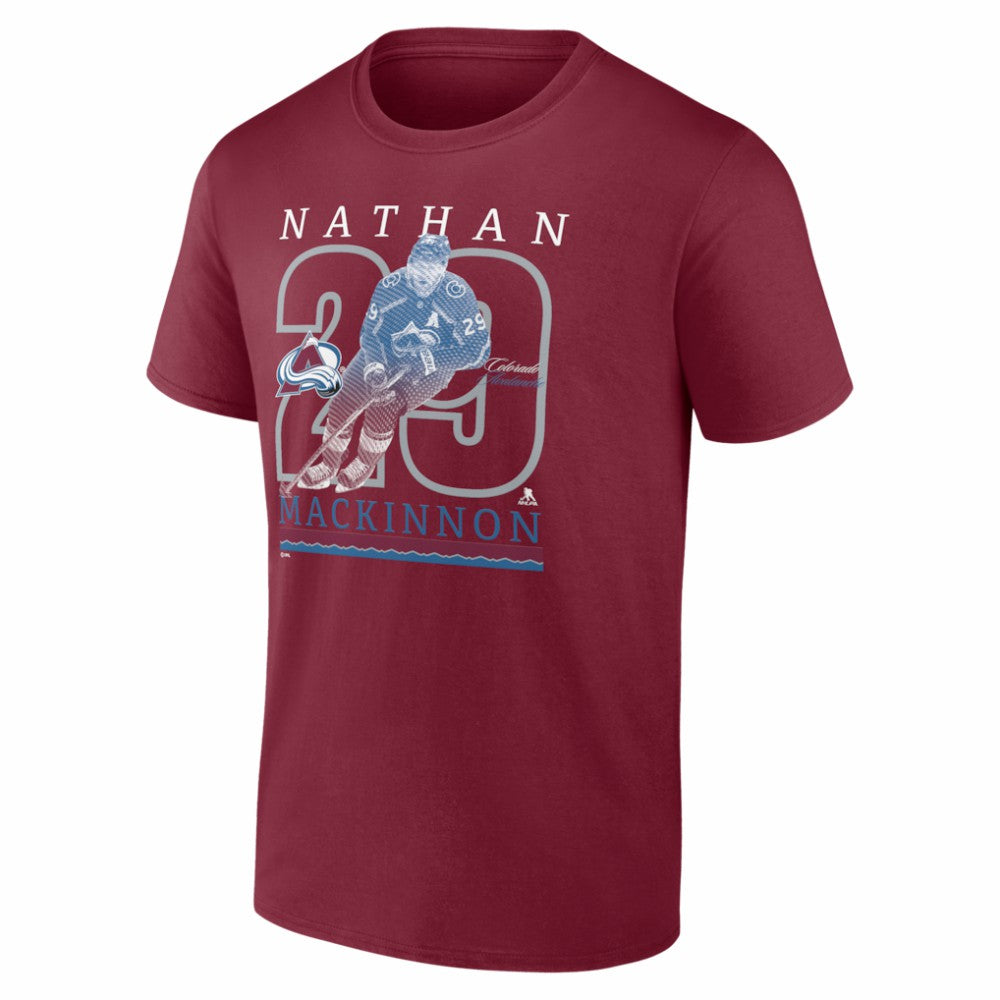 Nathan MacKinnon Colorado Avalanche - Player Show T-Shirt Burgundy