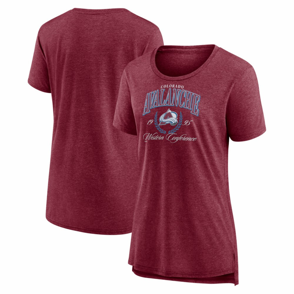 Colorado Avalanche - Women's Reign Supreme Tri-Blend T-Shirt Burgundy