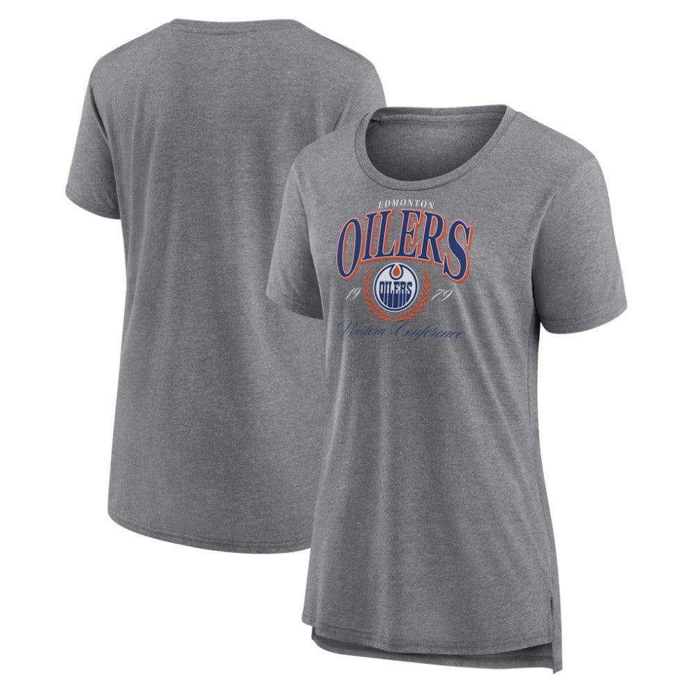 Edmonton Oilers - Women's Reign Supreme Tri-Blend T-Shirt Gray