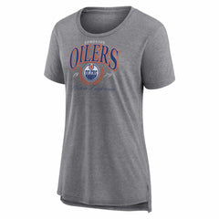 Edmonton Oilers - Women's Reign Supreme Tri-Blend T-Shirt Gray