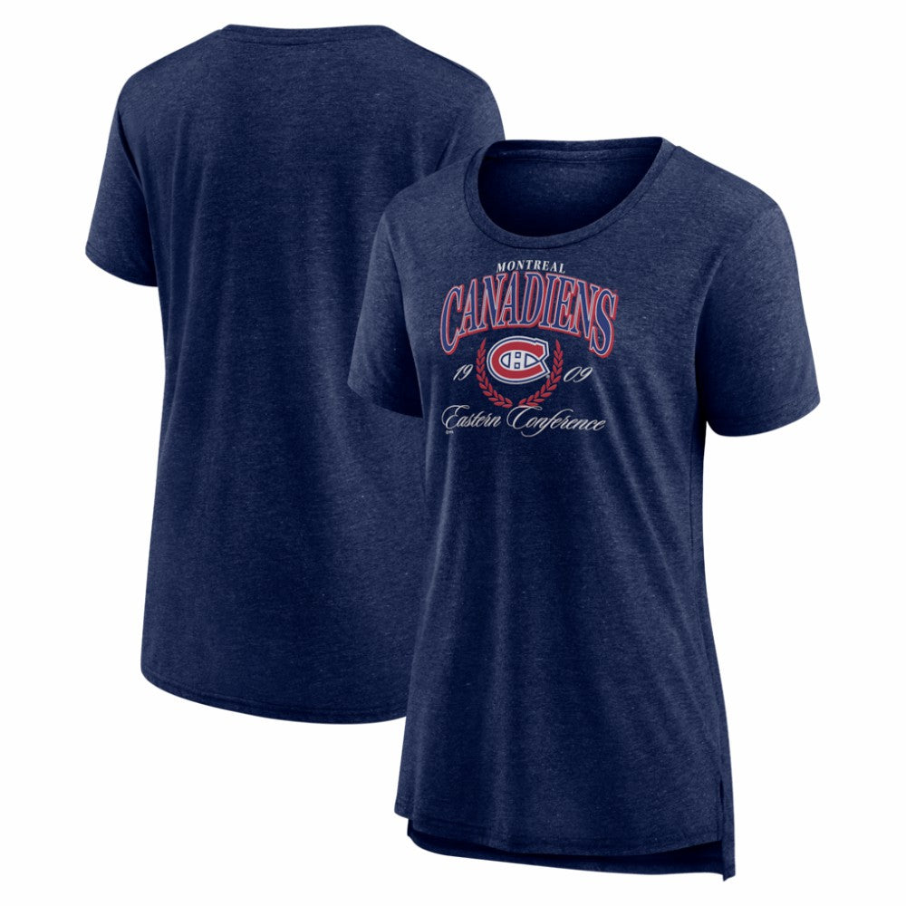 Montreal Canadiens - Women's Reign Supreme Tri-Blend T-Shirt Navy
