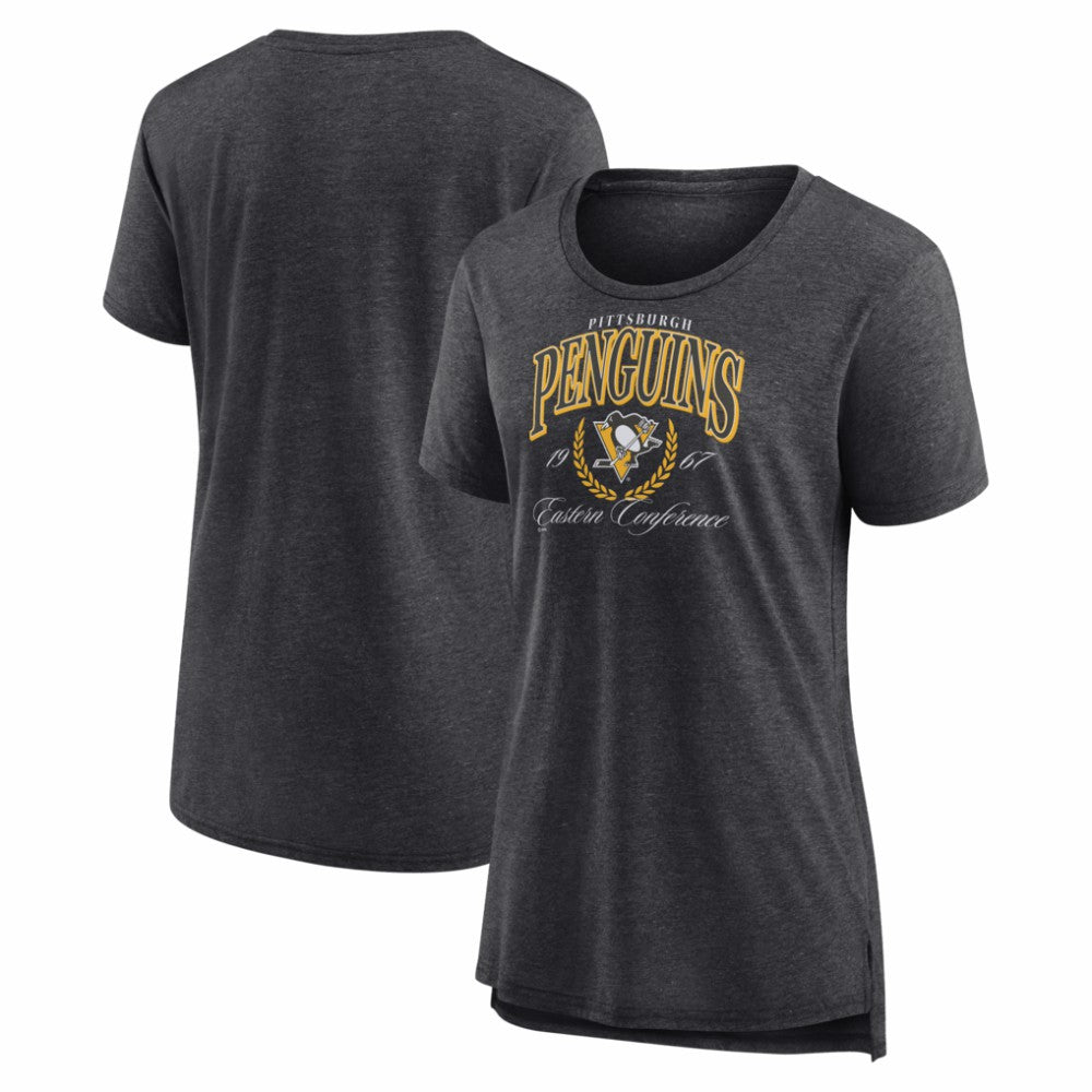 Pittsburgh Penguins Women's Reign Supreme Tri-Blend T-Shirt Gray