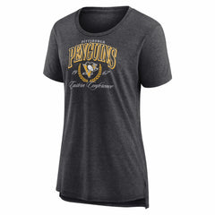 Pittsburgh Penguins Women's Reign Supreme Tri-Blend T-Shirt Gray