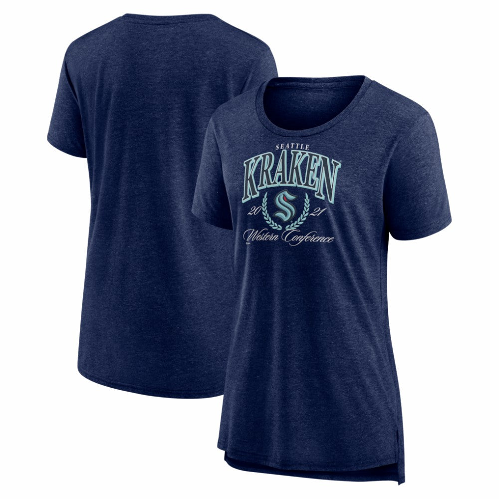 Seattle Kraken Women's Reign Supreme Tri-Blend T-Shirt Deep Sea Blue