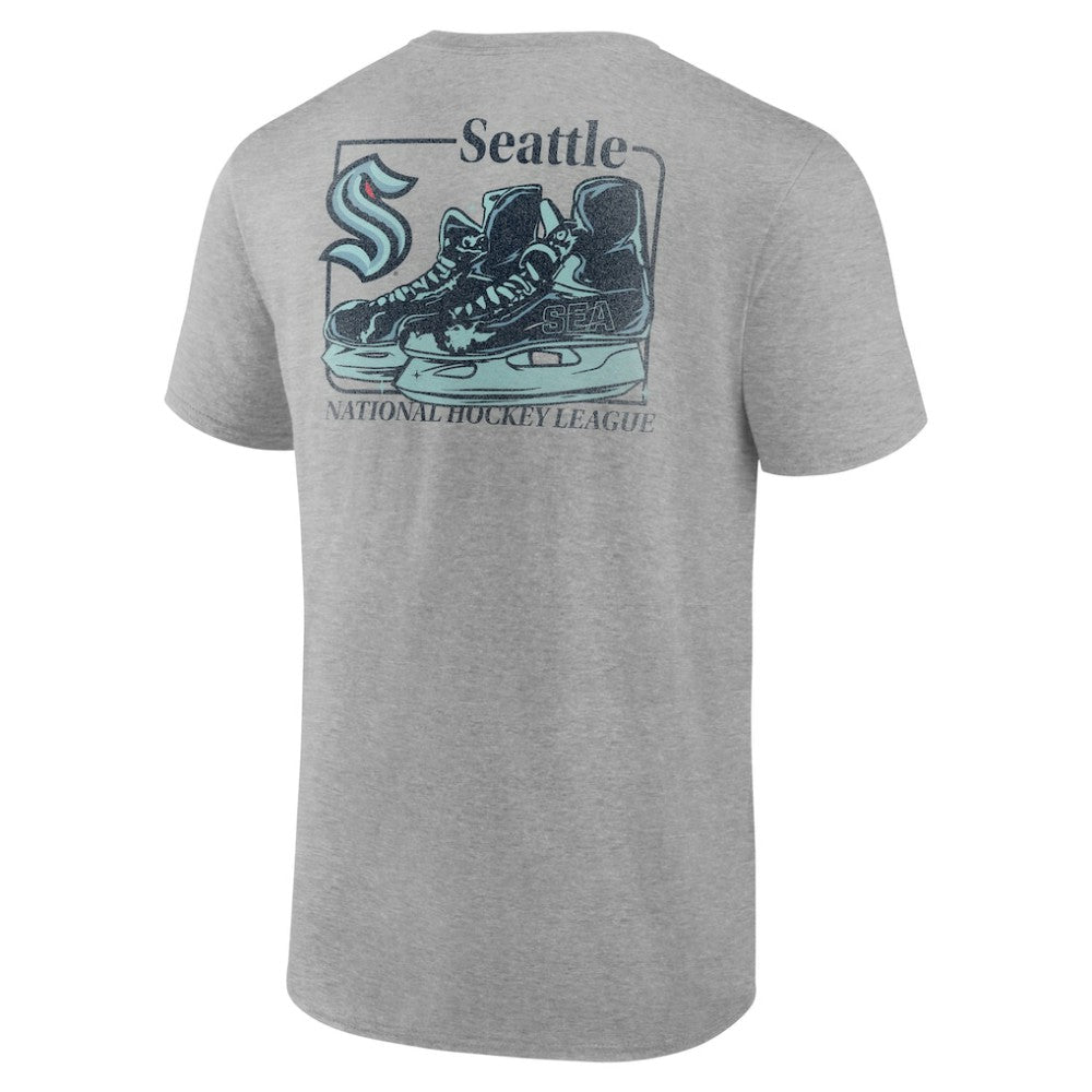 Seattle Kraken Glory Skates T-Shirt Heather Gray