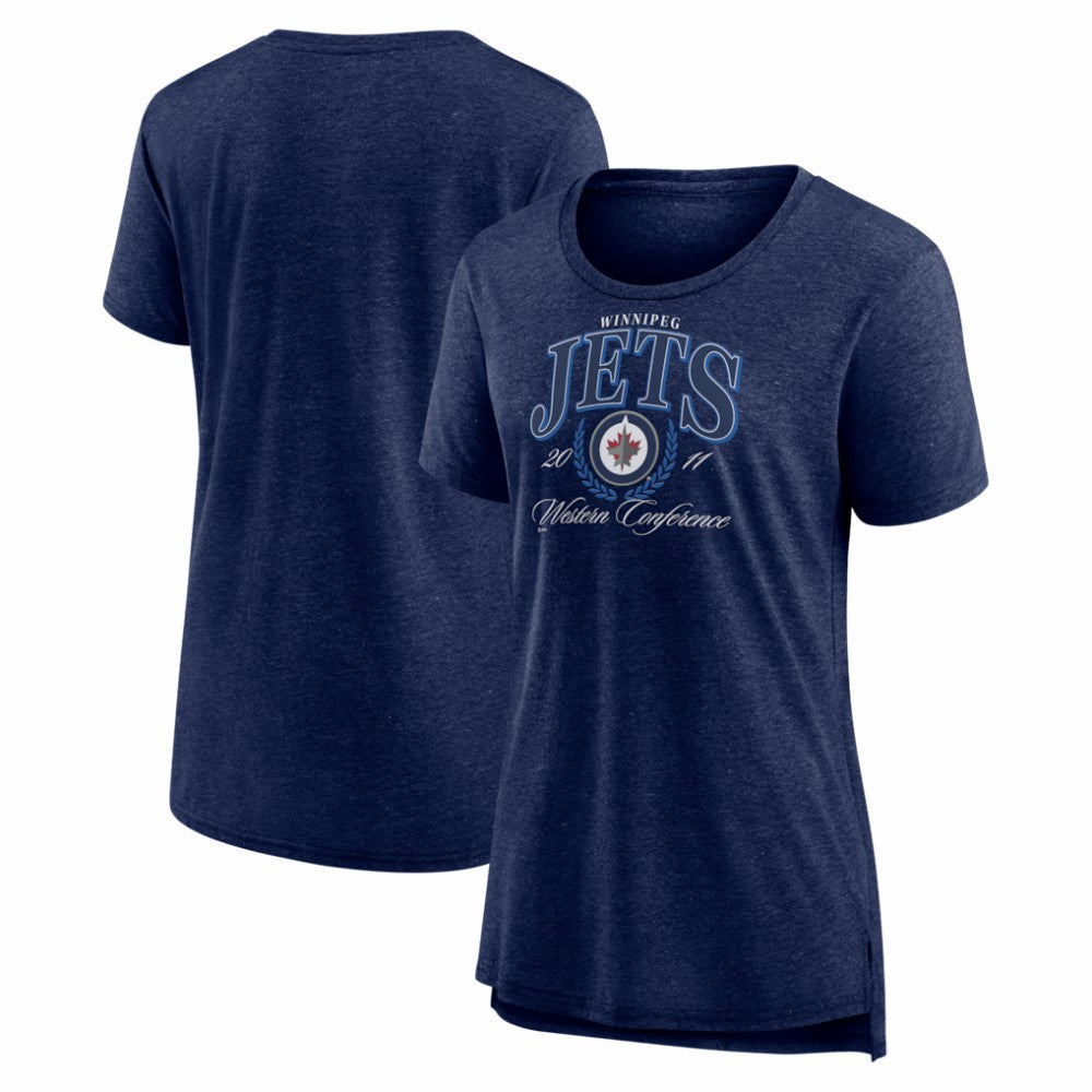 Winnipeg Jets - Women's Reign Supreme Tri-Blend T-Shirt Navy