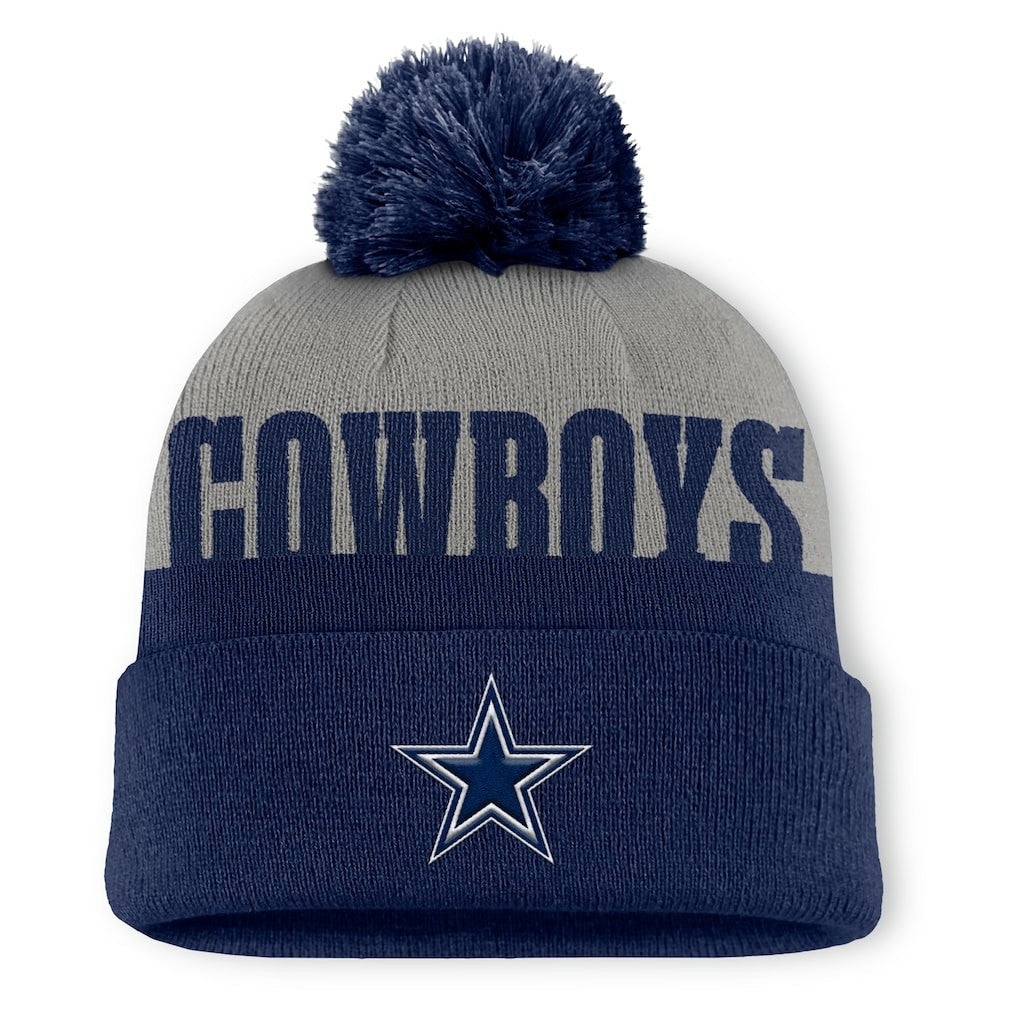 Dallas Cowboys Punter Cuffed Knit Hat with Pom Navy - Fanatics