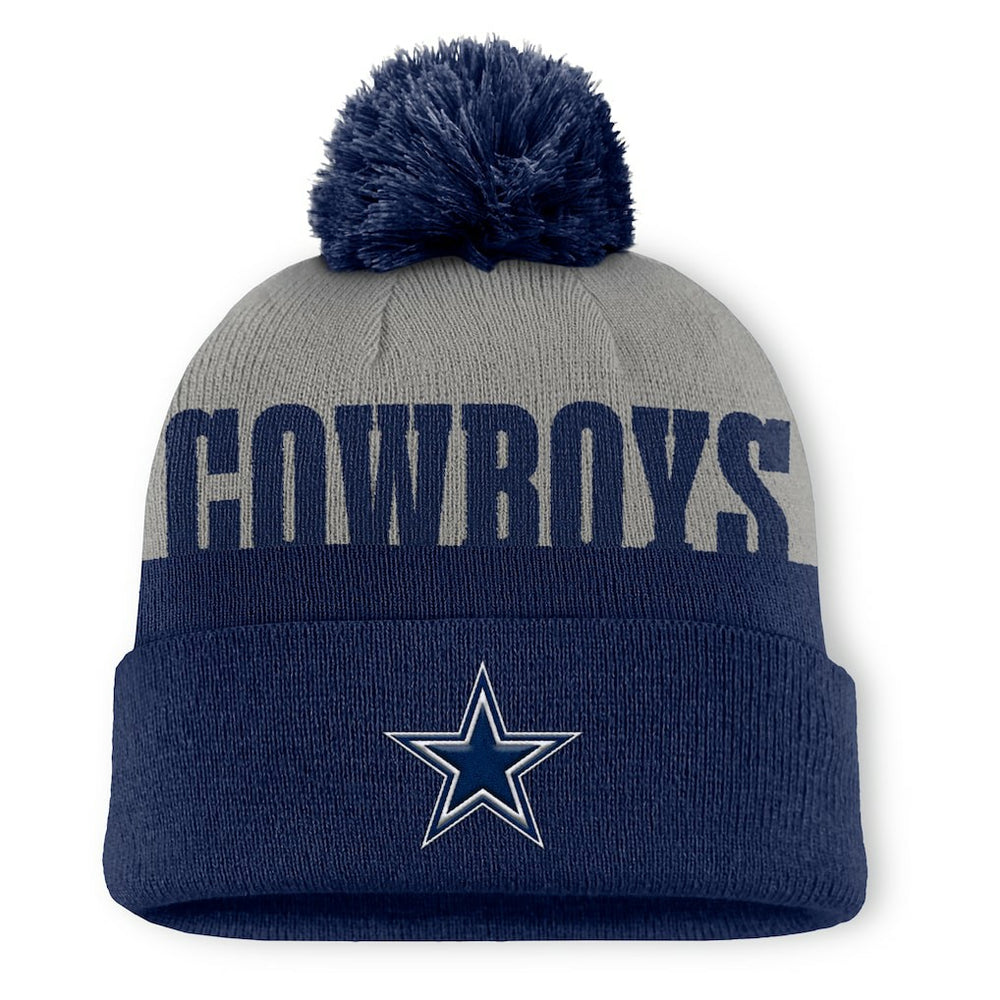 Dallas Cowboys Punter Cuffed Knit Hat with Pom Navy - Fanatics