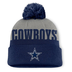Dallas Cowboys Punter Cuffed Knit Hat with Pom Navy - Fanatics