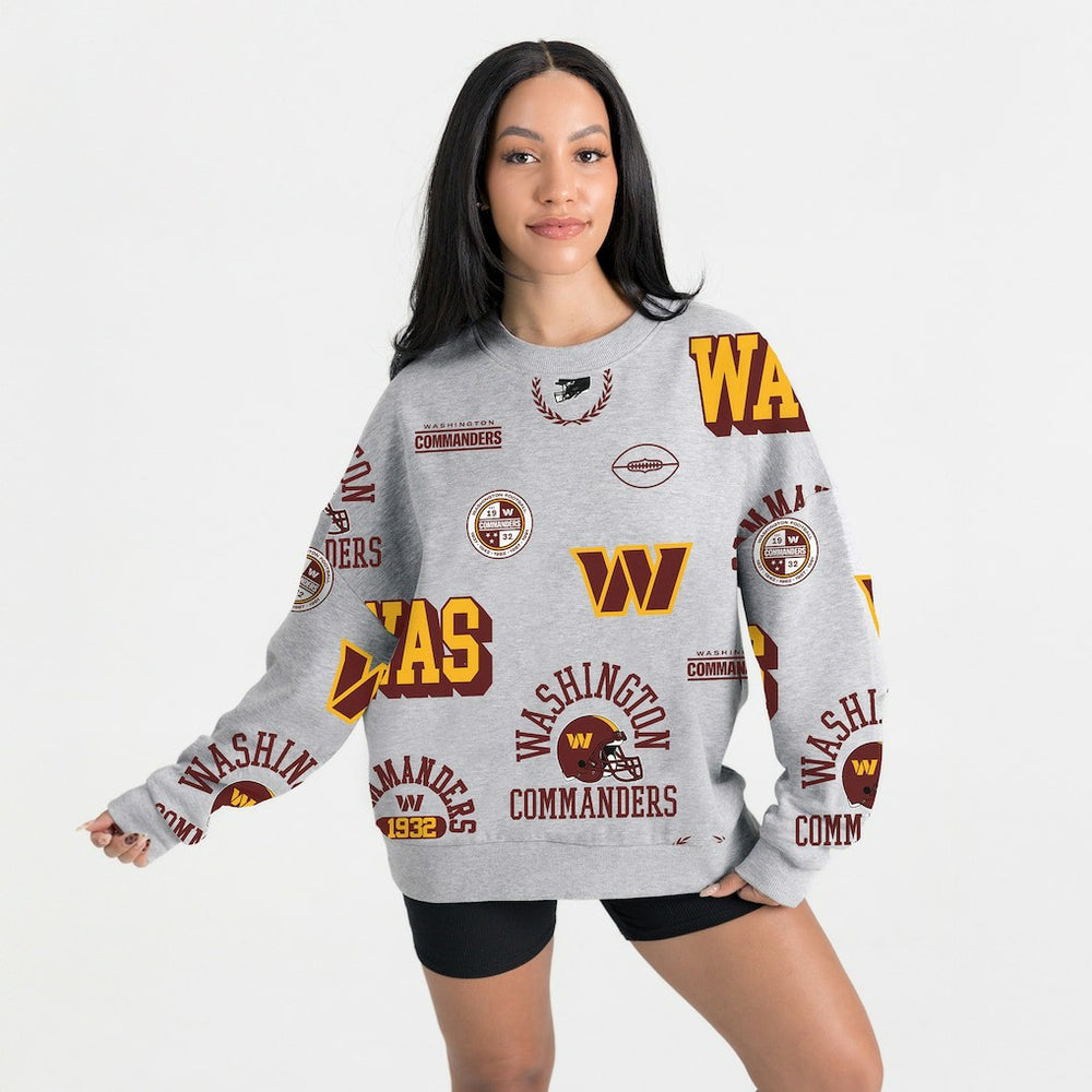 Washington Commanders Gameday Couture Women's Always On Repeat Fleece Sweatshirt Heather Gray - NFL