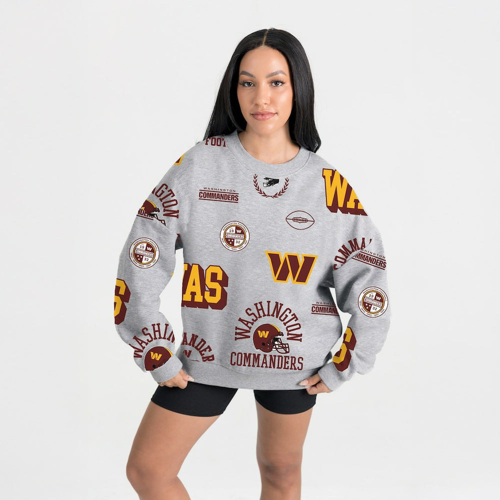 Washington Commanders Gameday Couture Women's Always On Repeat Fleece Sweatshirt Heather Gray - NFL