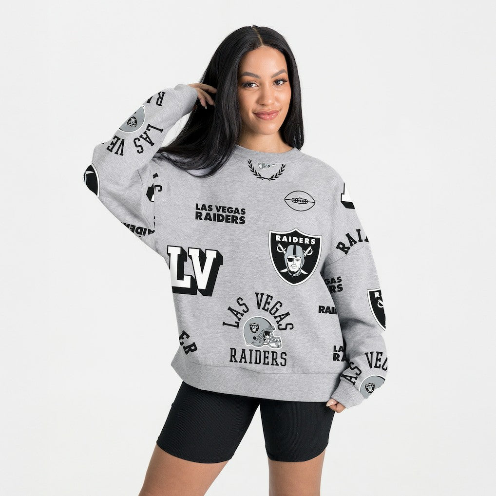 Las Vegas Raiders Gameday Couture Women's Always On Repeat Fleece Sweatshirt Heather Gray - NFL