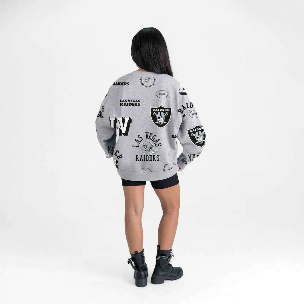 Las Vegas Raiders Gameday Couture Women's Always On Repeat Fleece Sweatshirt Heather Gray - NFL
