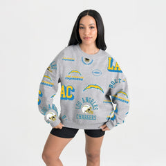 Los Angeles Chargers Gameday Couture Women's Always On Repeat Fleece Sweatshirt Heather Gray - NFL