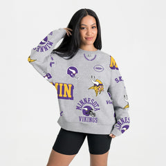Minnesota Vikings Gameday Couture Women's Always On Repeat Fleece Sweatshirt Heather Gray - NFL