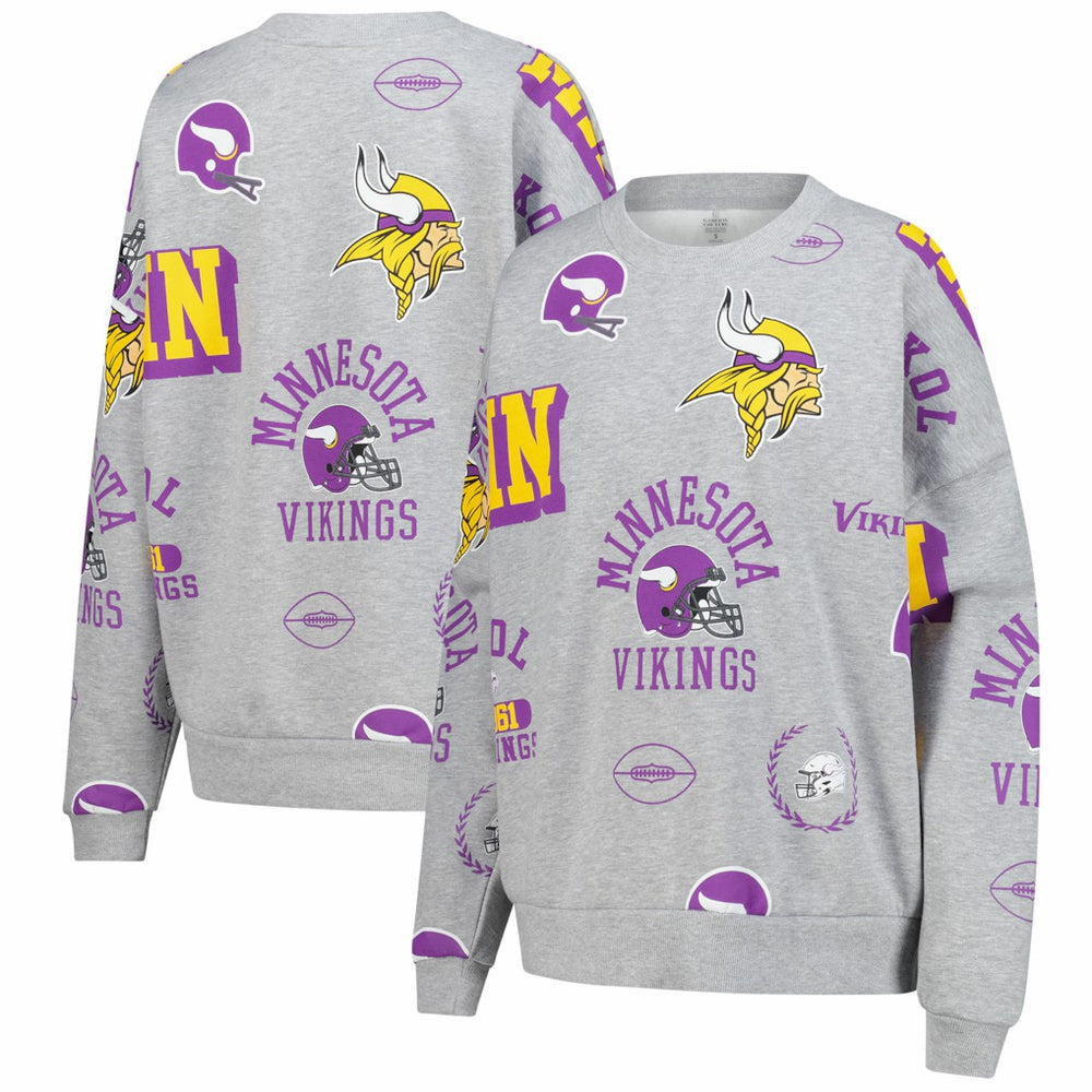 Minnesota Vikings Gameday Couture Women's Always On Repeat Fleece Sweatshirt Heather Gray - NFL