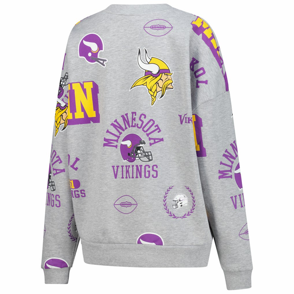 Minnesota Vikings Gameday Couture Women's Always On Repeat Fleece Sweatshirt Heather Gray - NFL