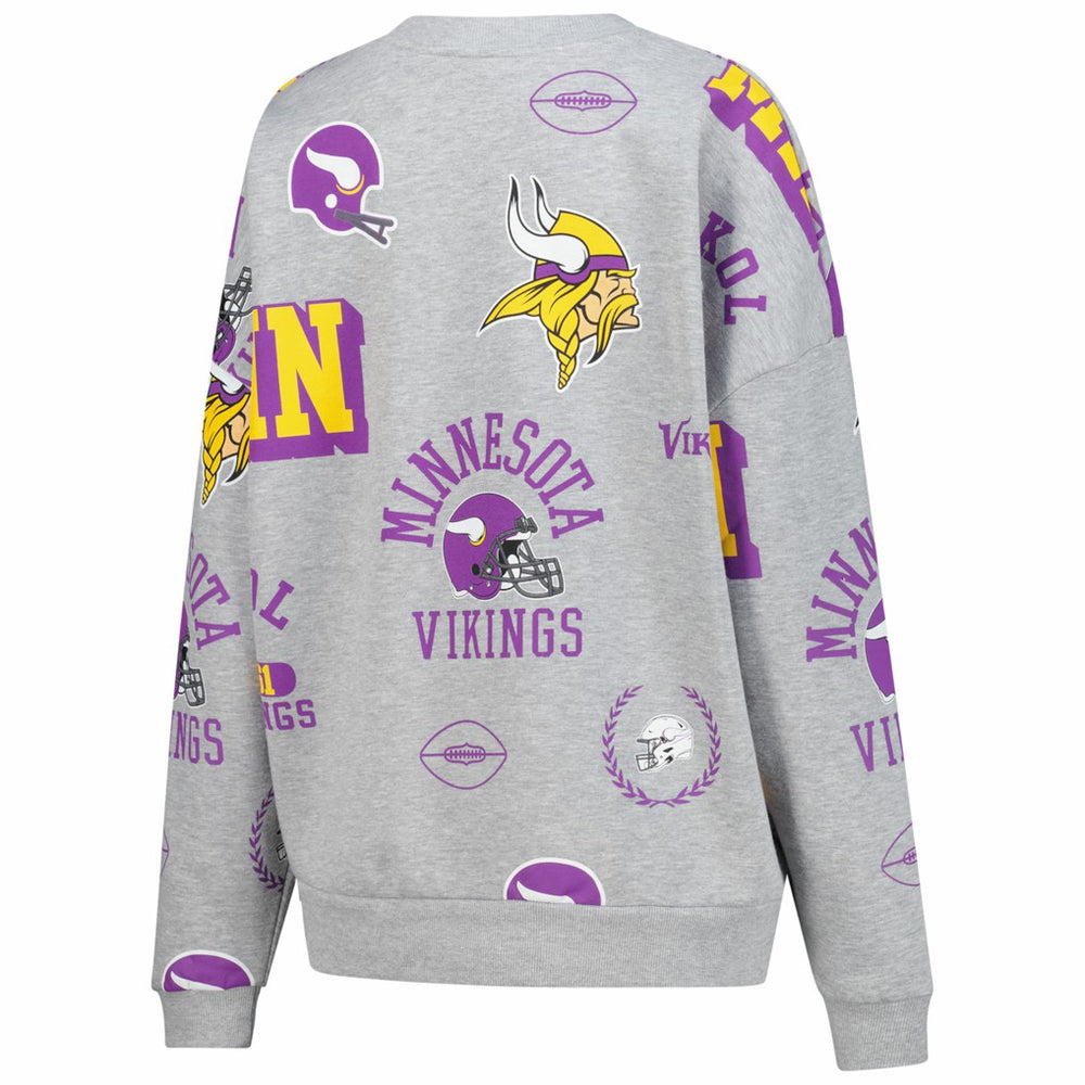 Minnesota Vikings Gameday Couture Women's Always On Repeat Fleece Sweatshirt Heather Gray - NFL