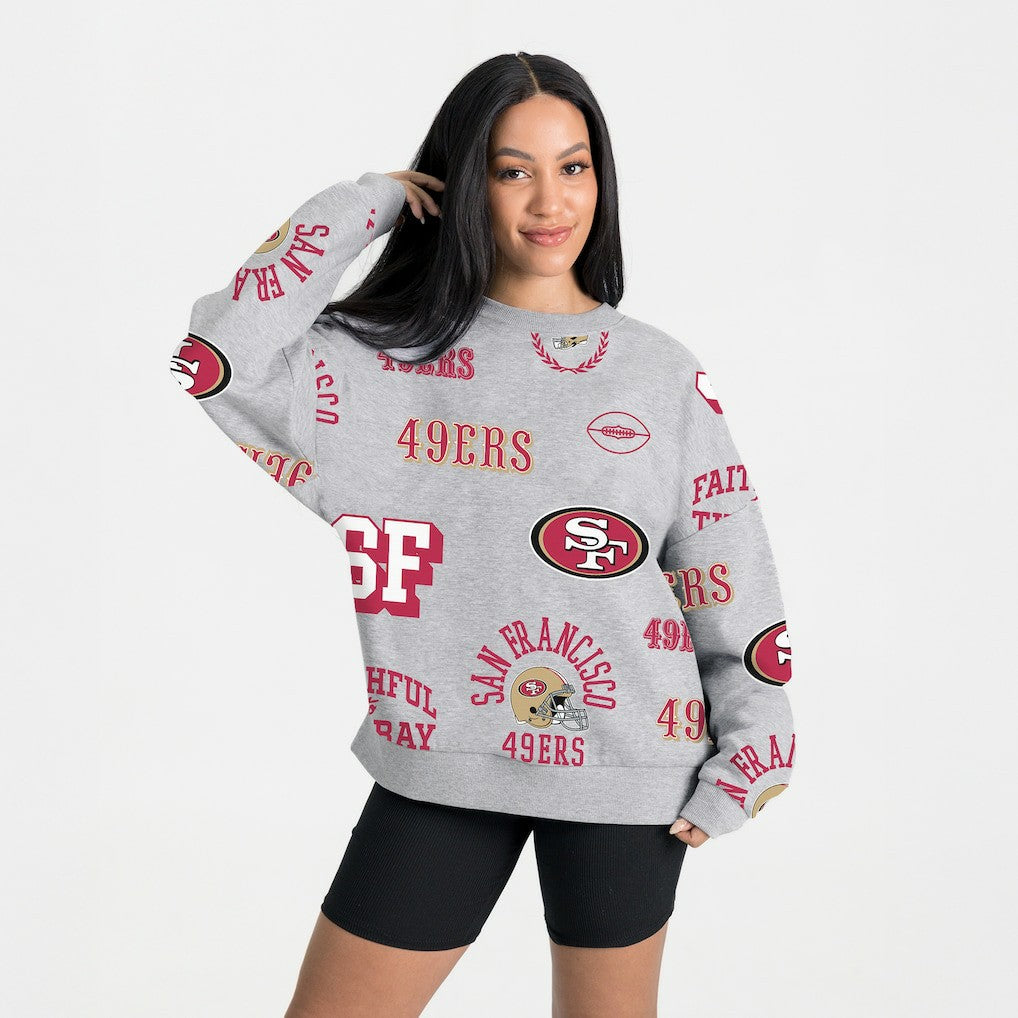 San Francisco 49ers Gameday Couture Women's Always On Repeat Fleece Sweatshirt Heather Gray - NFL