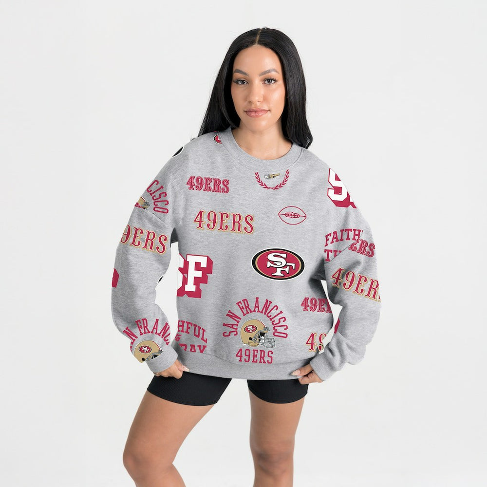 San Francisco 49ers Gameday Couture Women's Always On Repeat Fleece Sweatshirt Heather Gray - NFL