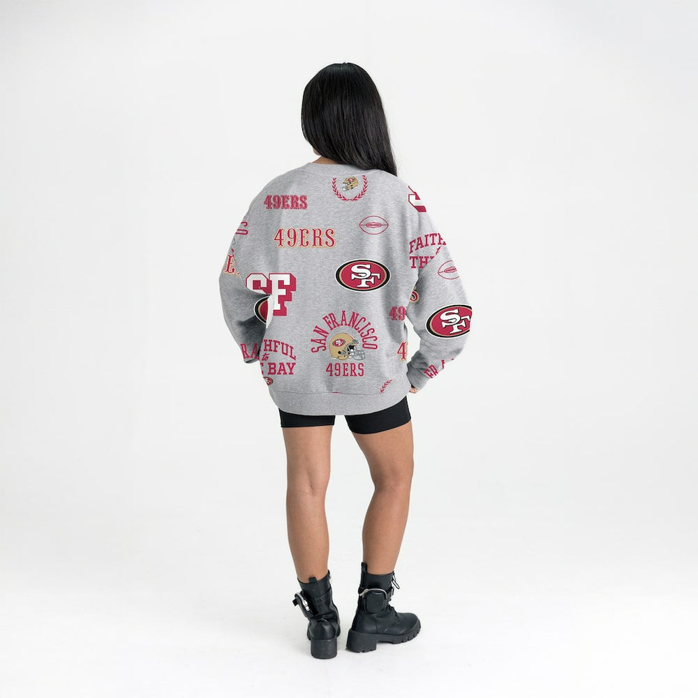 San Francisco 49ers Gameday Couture Women's Always On Repeat Fleece Sweatshirt Heather Gray - NFL
