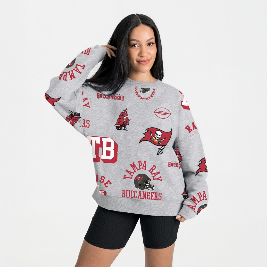 Tampa Bay Buccaneers Gameday Couture Women's Always On Repeat Fleece Sweatshirt Heather Gray - NFL
