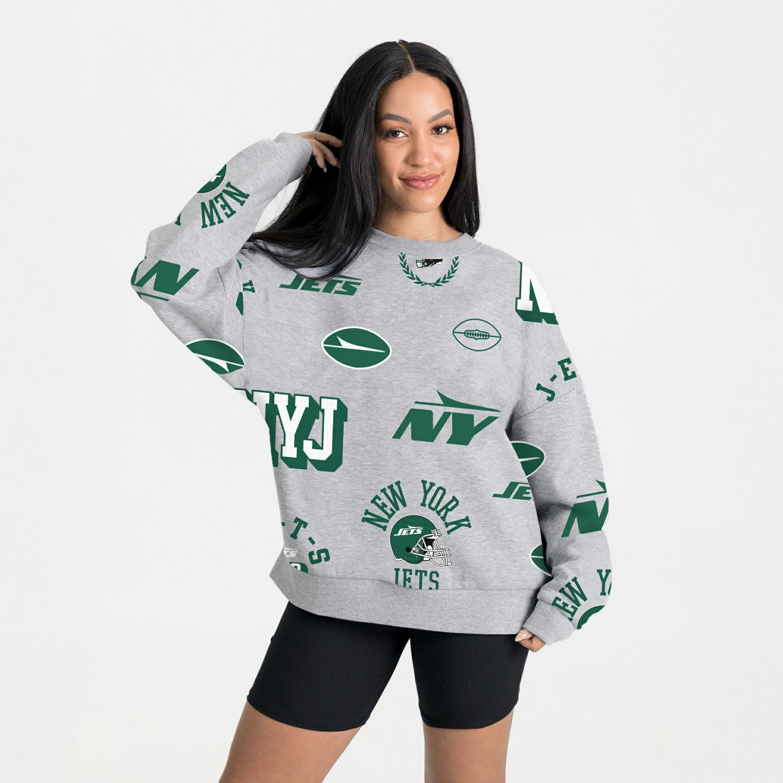 New York Jets Gameday Couture Women's Always On Repeat Fleece Sweatshirt Heather Gray - NFL