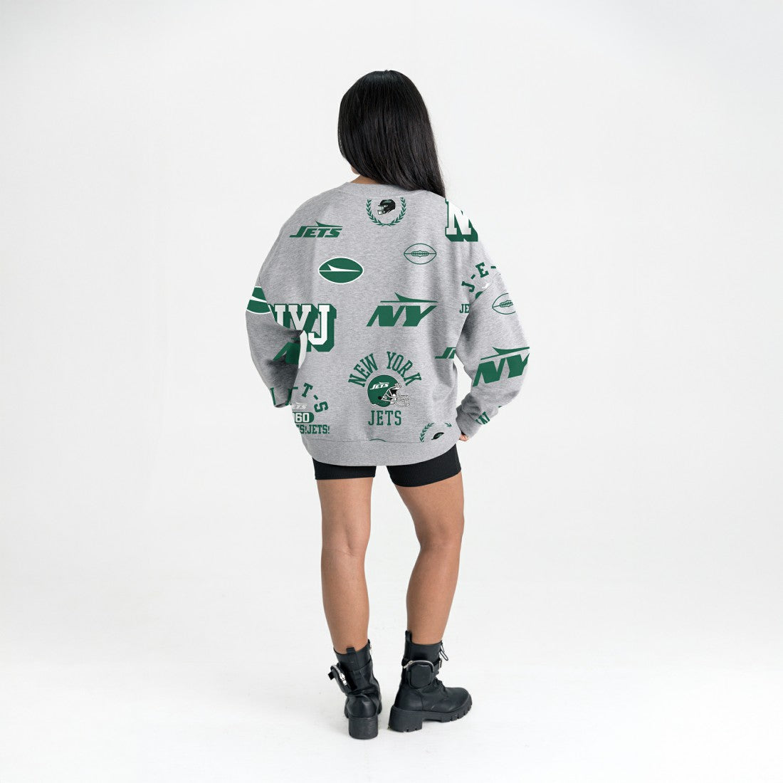New York Jets Gameday Couture Women's Always On Repeat Fleece Sweatshirt Heather Gray - NFL