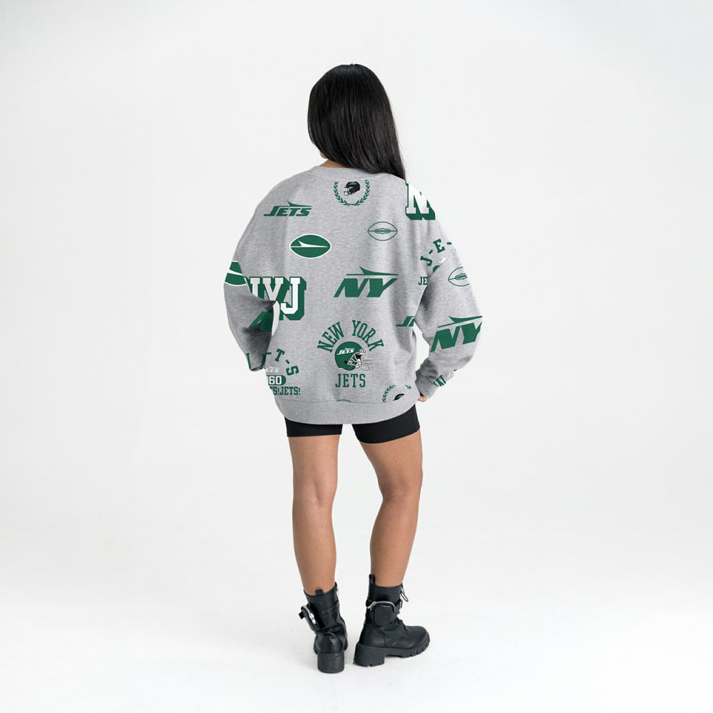 New York Jets Gameday Couture Women's Always On Repeat Fleece Sweatshirt Heather Gray - NFL