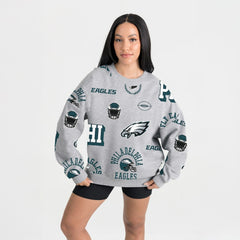 Philadelphia Eagles Gameday Couture Women's Always On Repeat Fleece Sweatshirt Heather Gray - NFL