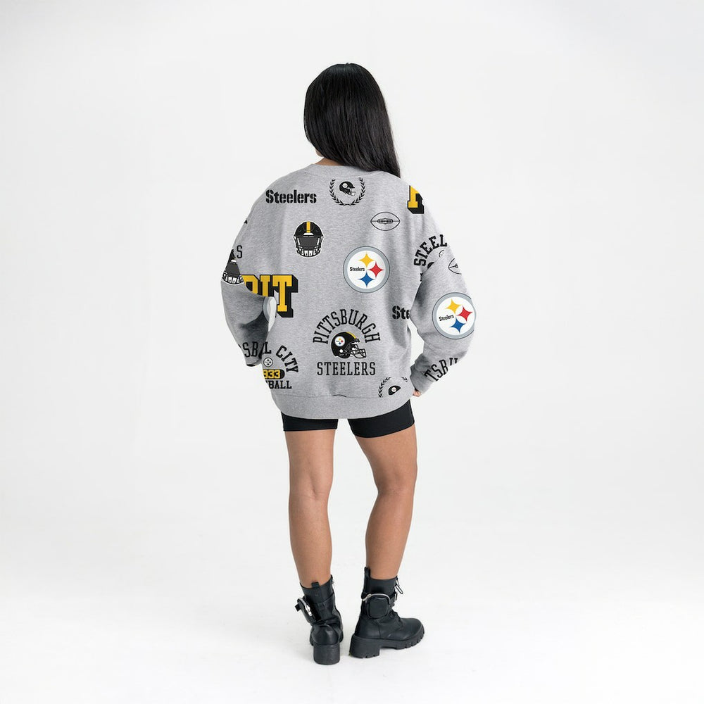 Pittsburgh Steelers Gameday Couture Women's Always On Repeat Fleece Sweatshirt Heather Gray - NFL