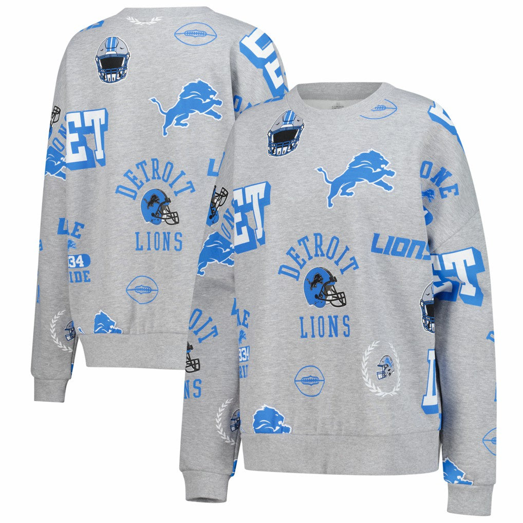 Detroit Lions Gameday Couture Women's Always On Repeat Fleece Sweatshirt Heather Gray - NFL