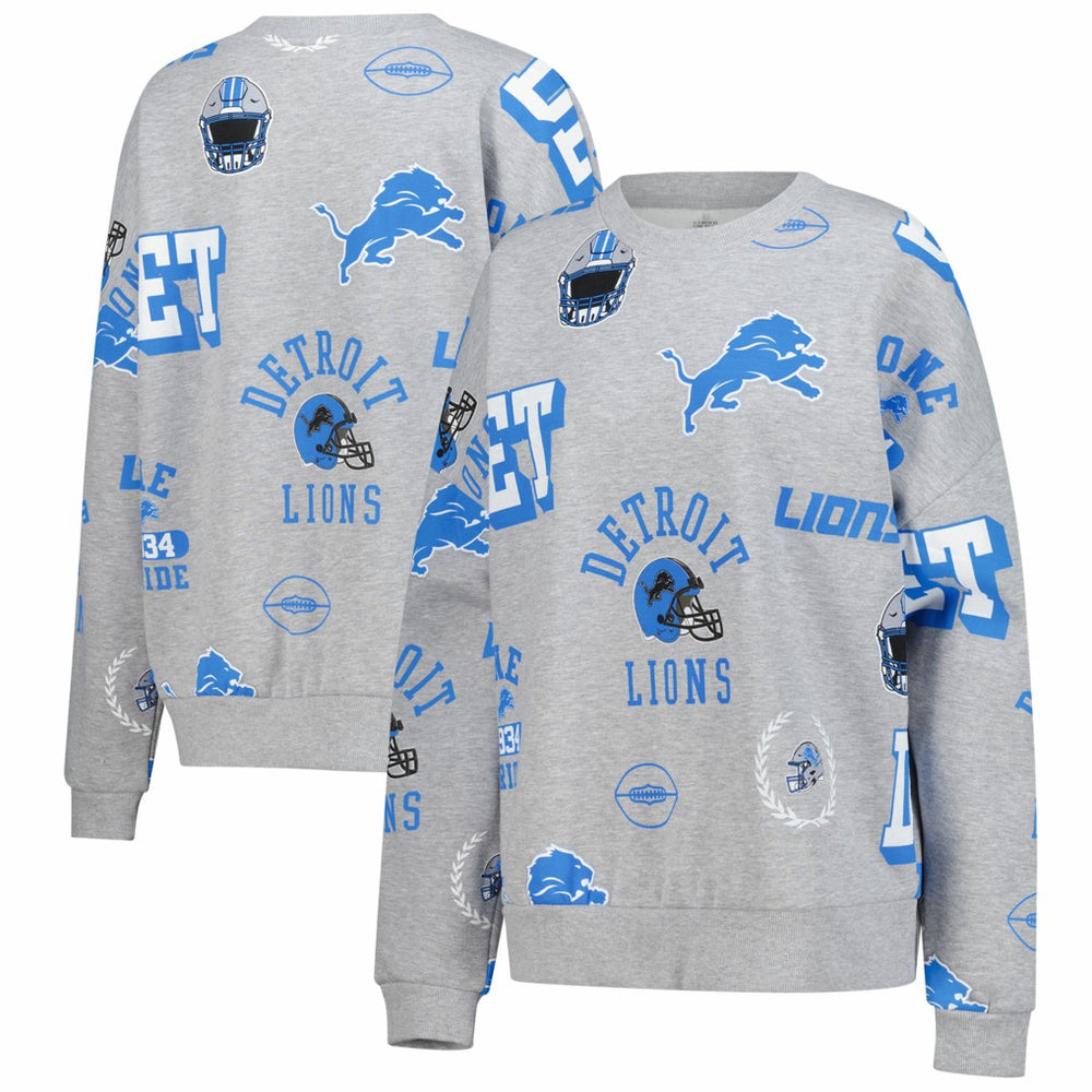 Detroit Lions Gameday Couture Women's Always On Repeat Fleece Sweatshirt Heather Gray - NFL