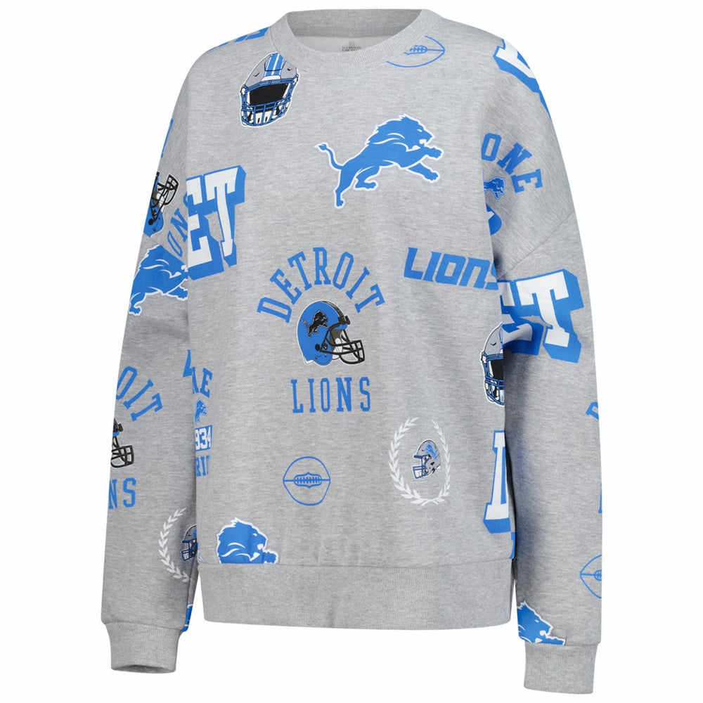 Detroit Lions Gameday Couture Women's Always On Repeat Fleece Sweatshirt Heather Gray - NFL