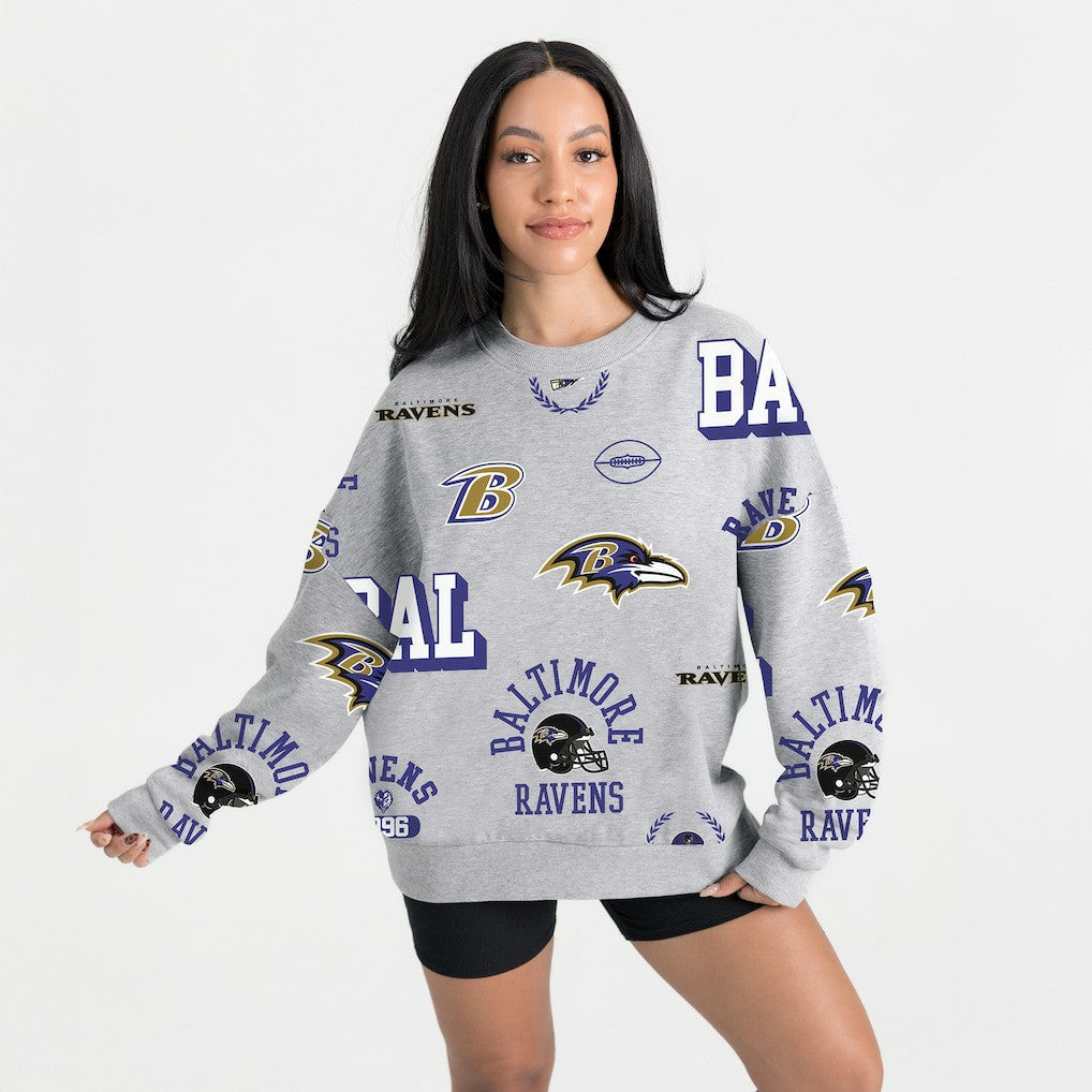 Baltimore Ravens Gameday Couture Women's Always On Repeat Fleece Sweatshirt Heather Gray - NFL