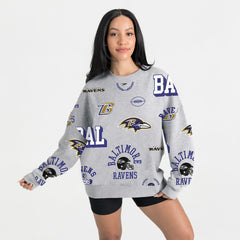 Baltimore Ravens Gameday Couture Women's Always On Repeat Fleece Sweatshirt Heather Gray - NFL