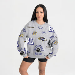 Baltimore Ravens Gameday Couture Women's Always On Repeat Fleece Sweatshirt Heather Gray - NFL